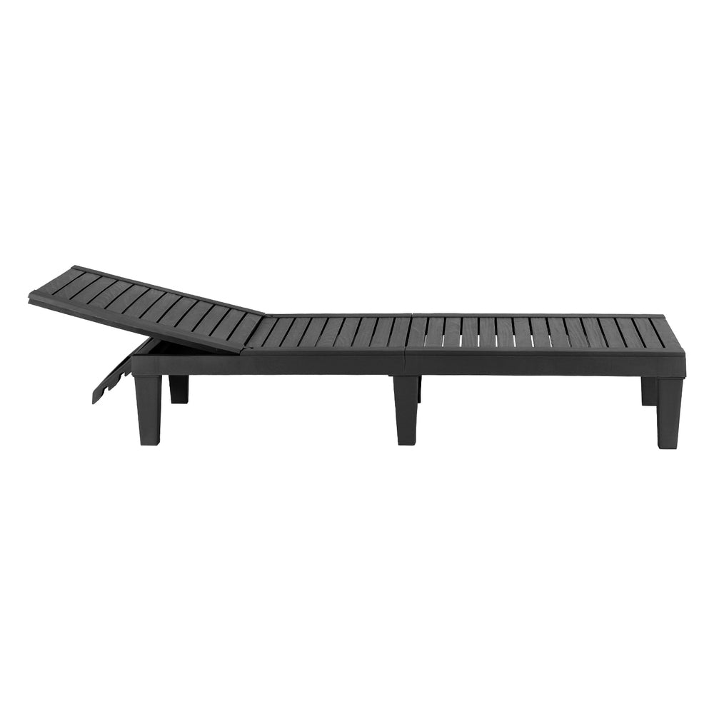 Sun lounge showing adjustable backrest positions