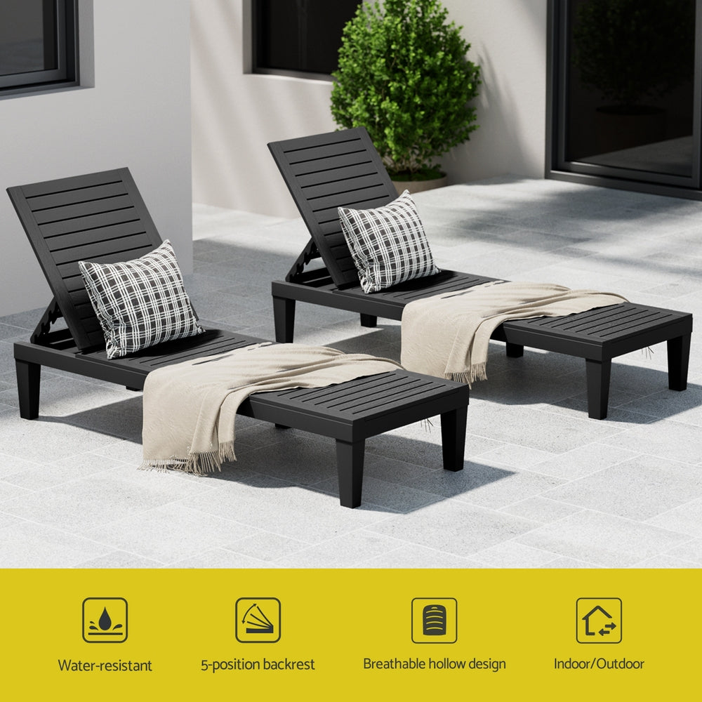 Reinforced legs on the outdoor sun lounger