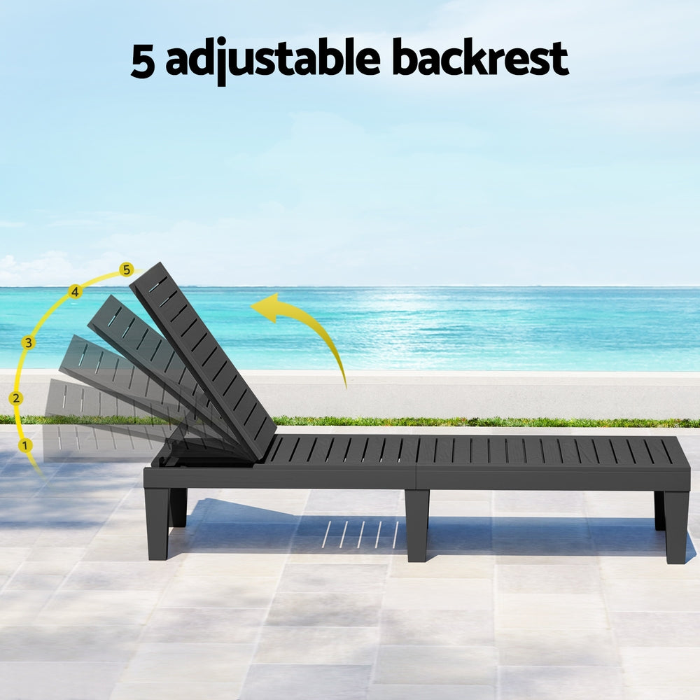Lightweight PP sun lounger being moved