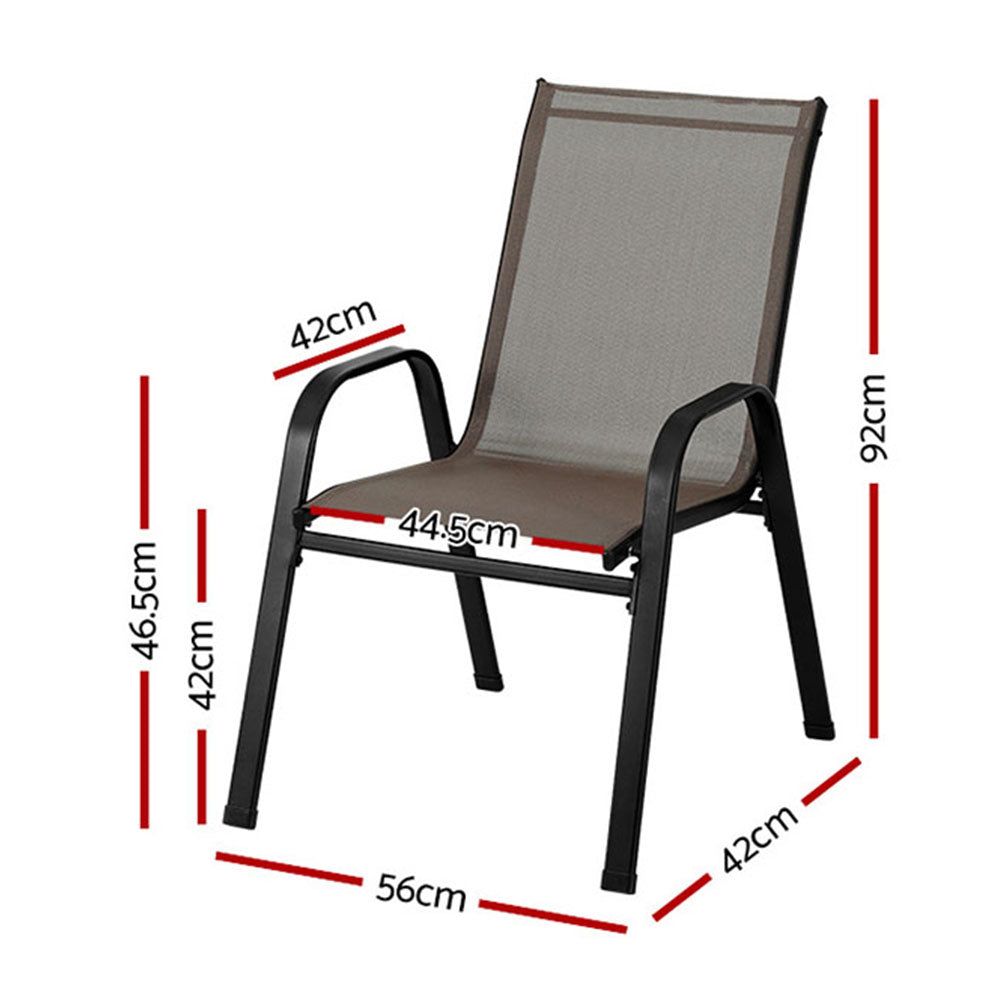 Stackable chairs stacked for storage