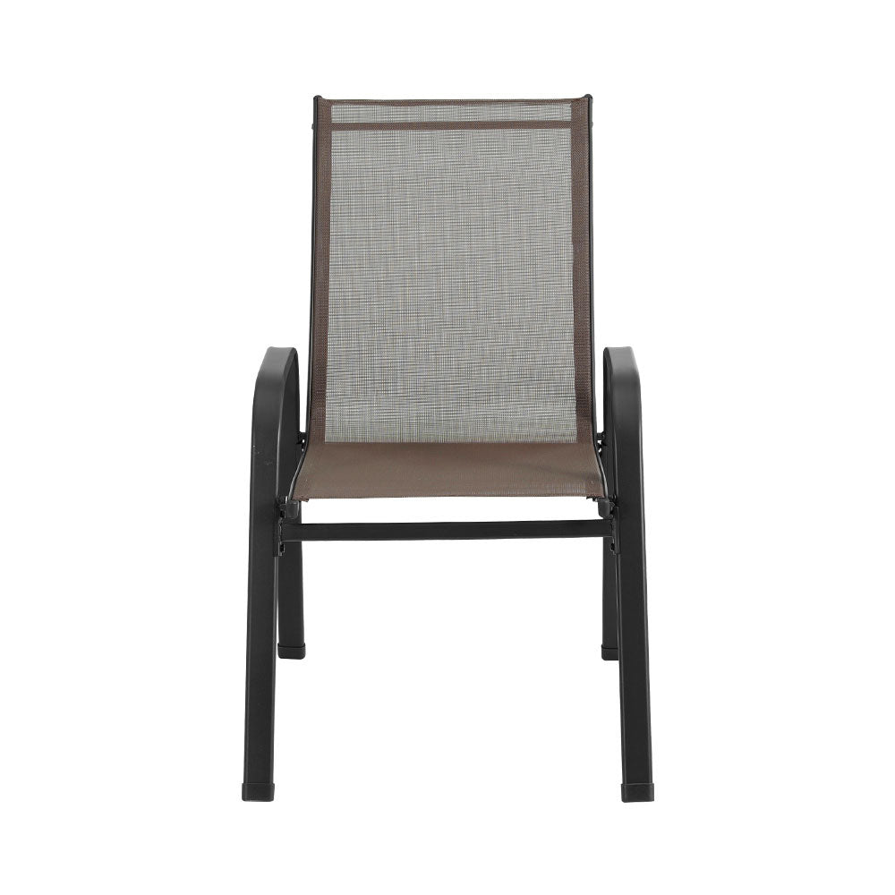 Powder-coated steel frame of the chair