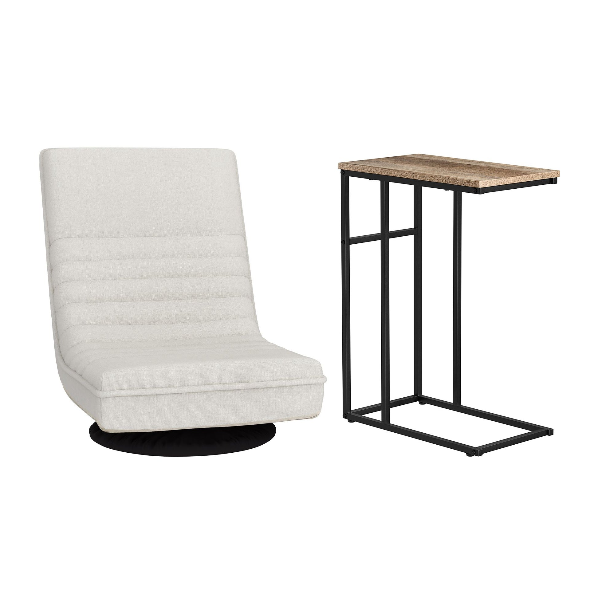 Floor lounge folded flat for compact storage