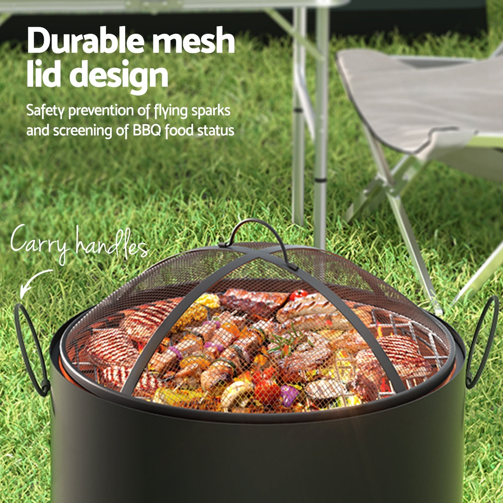 Foldable carry handles on the fire pit