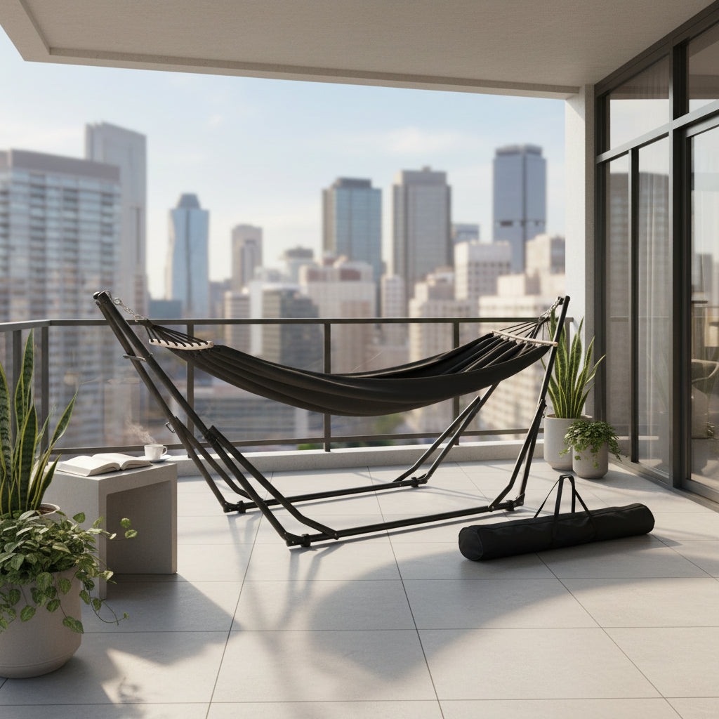 Foldable Hammock Hanging Chair with Stand Portable 3 Gear Adjustable-2029334100573294593