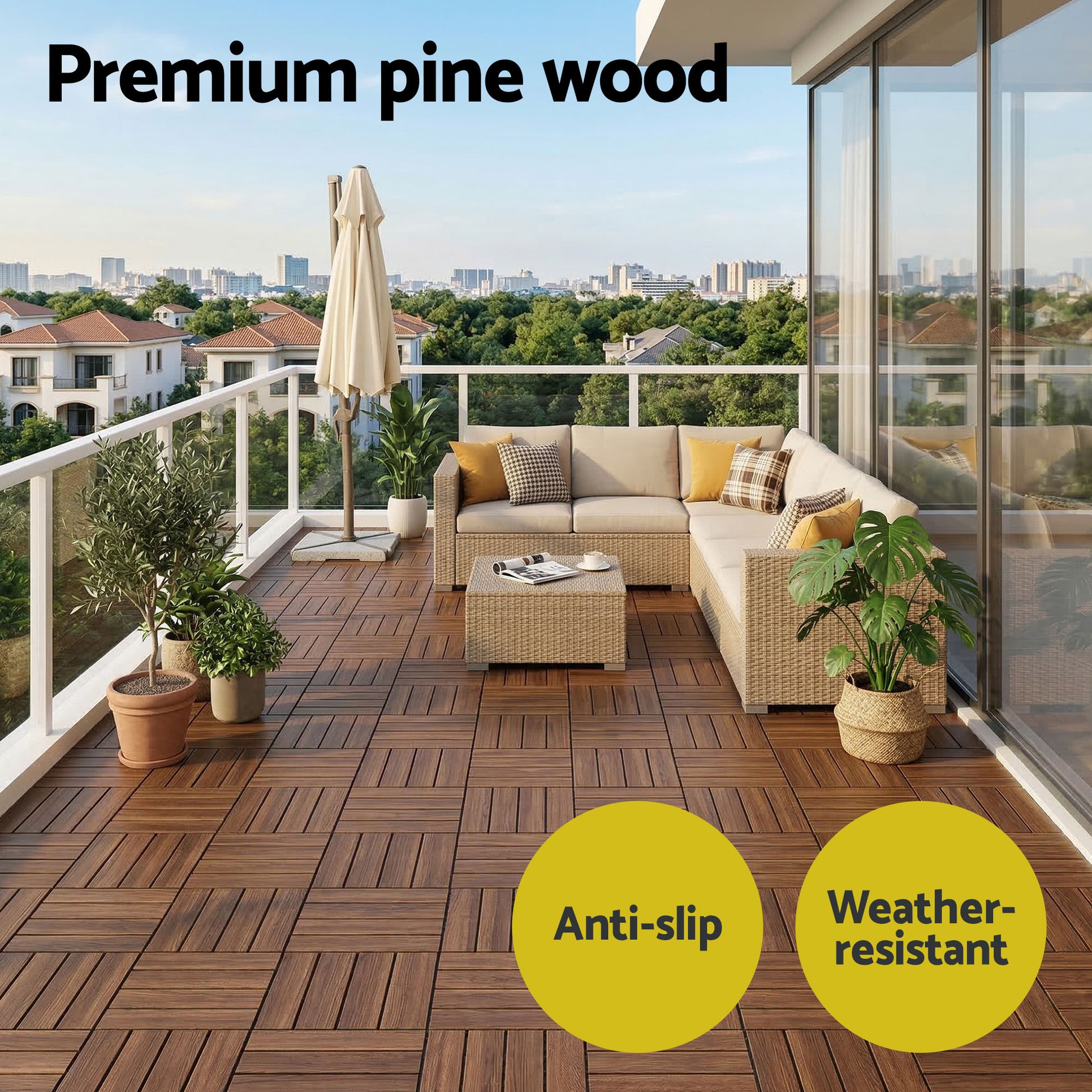 Deck tiles clicking together