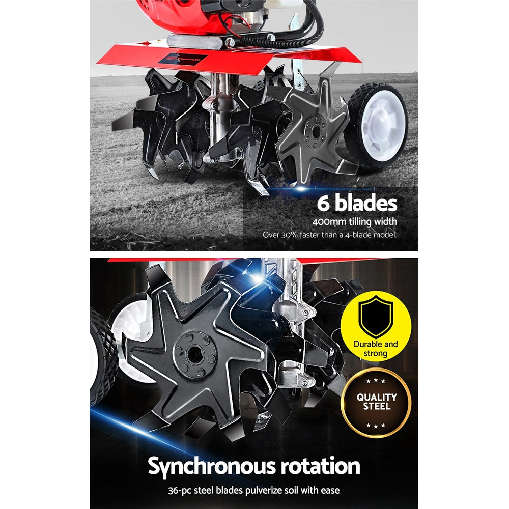 All-terrain rubber tyres on the garden tiller