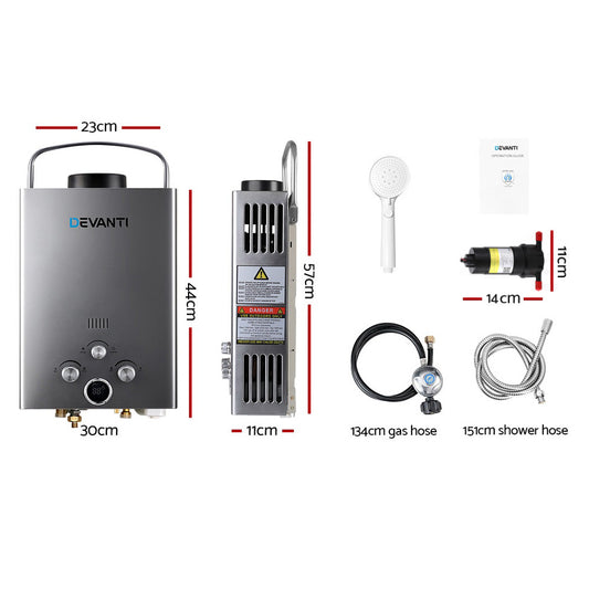 Gas water heater LED display and temperature controls