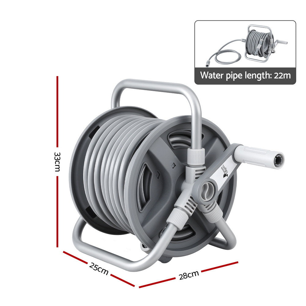 Wall-mounted auto-rewind garden hose reel