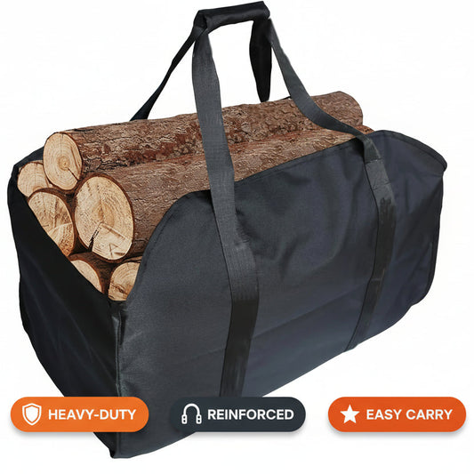 Heavy-Duty Firewood Carrier Bag - Large Capacity Log Transporter with Sturdy Handles, Durable Polycarbonate Material