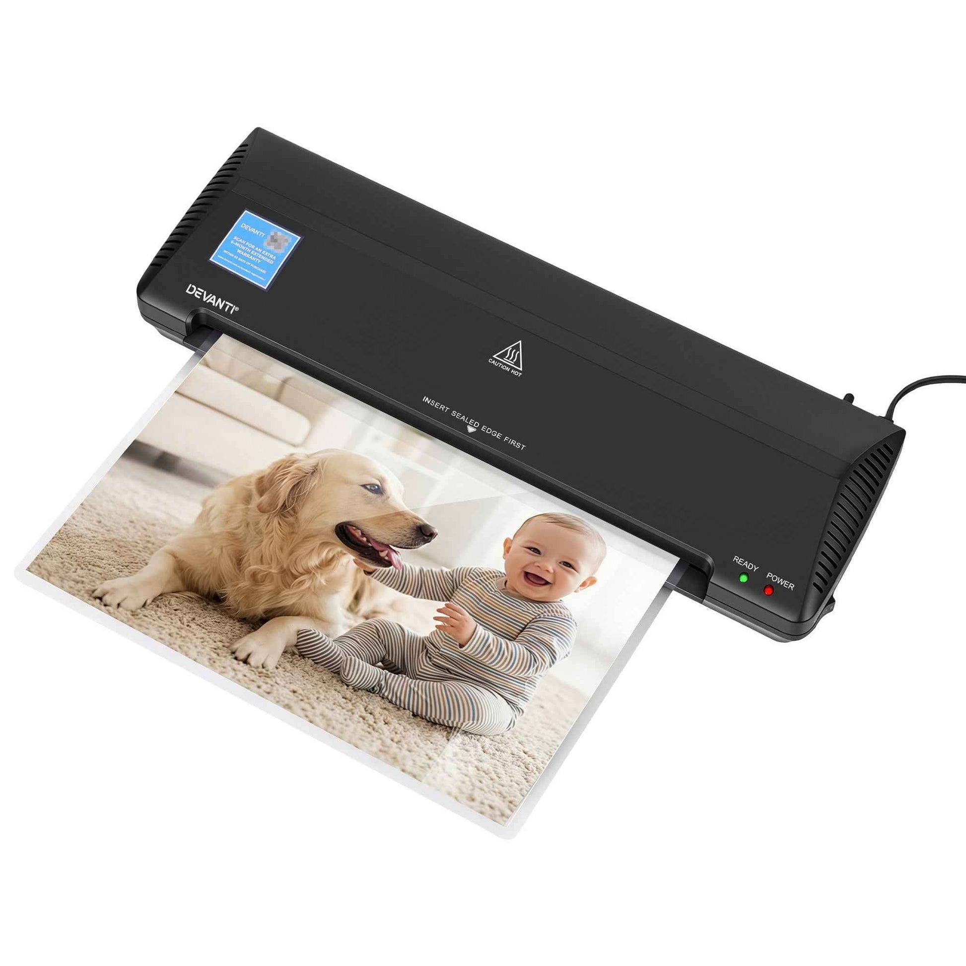 Devanti A3 Laminator Machine, Hot & Cold Thermal Fast Lamination Anti-Jam Laminator for Office School Home Document Photo Card Handmade A3 A4 A5 A6, Black