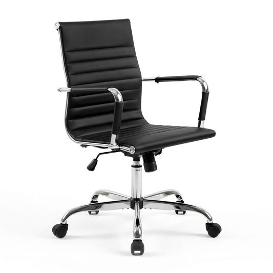 Gaming Office Chair Computer Desk Chairs Home Work Study Black Mid Back