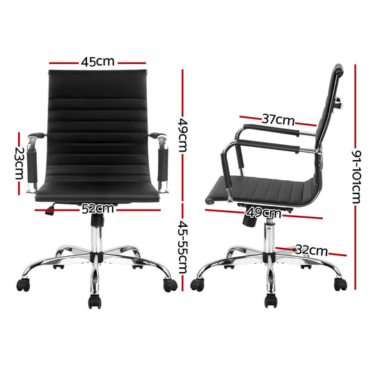 Gaming Office Chair Computer Desk Chairs Home Work Study Black Mid Back