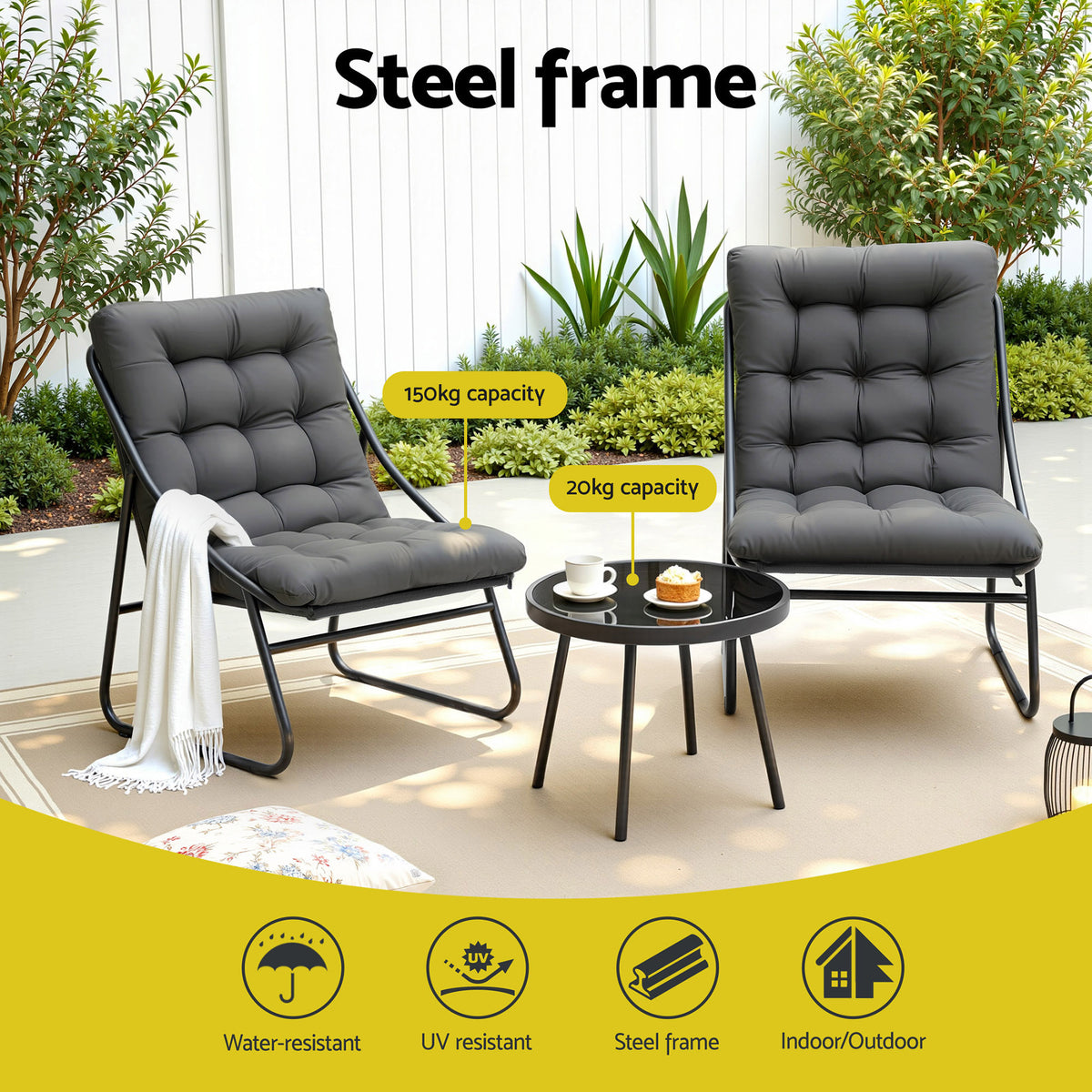 Bistro set on a balcony
