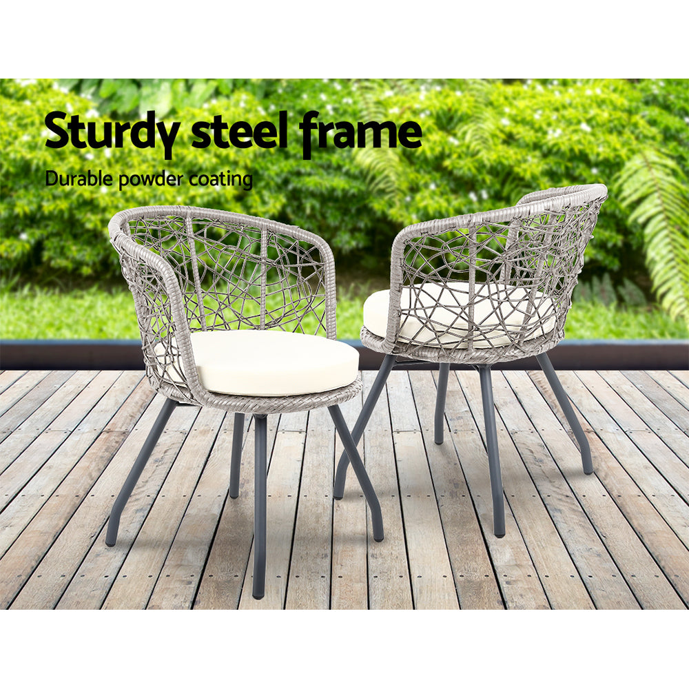 Tempered glass side table of the bistro set
