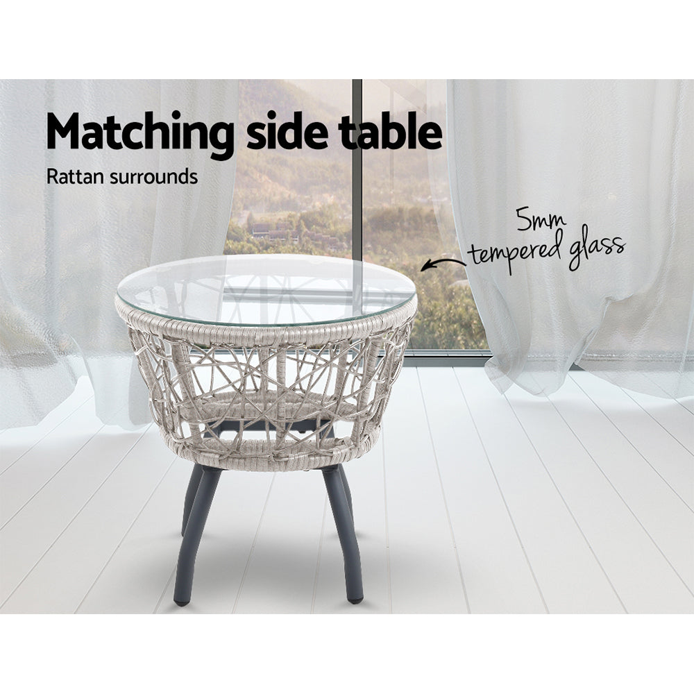 Bistro set on a balcony
