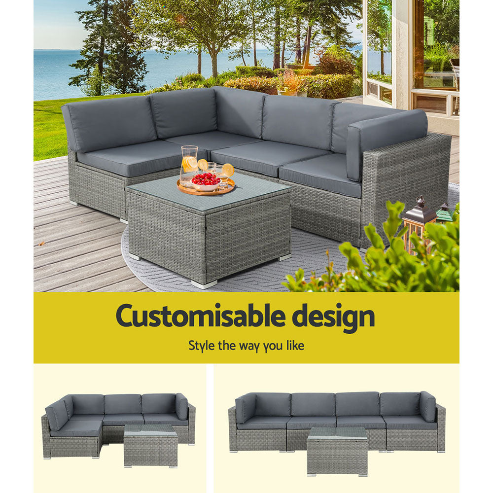 Tempered glass centre table from the wicker outdoor set