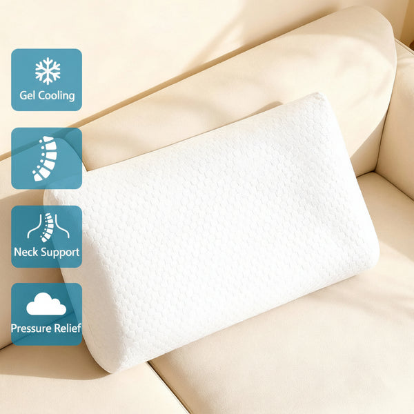 Dreamz Memory Foam Orthopaedic Pillow Neck Pain Side Stomach Back Sleeper 1 Pack-2029334095263305734