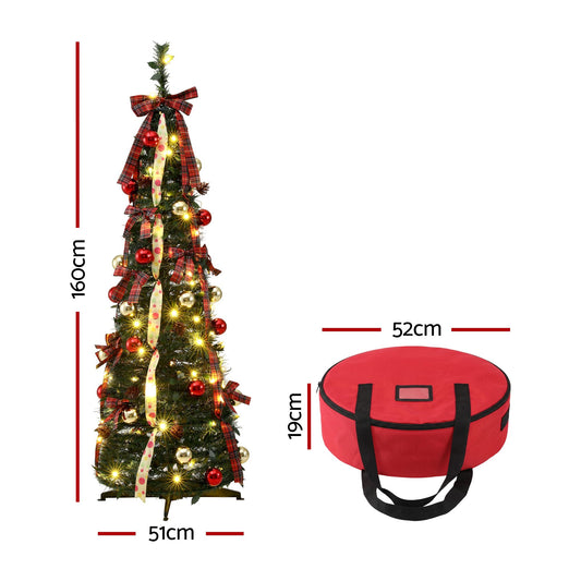 Pre-lit pop-up tree with warm white LEDs