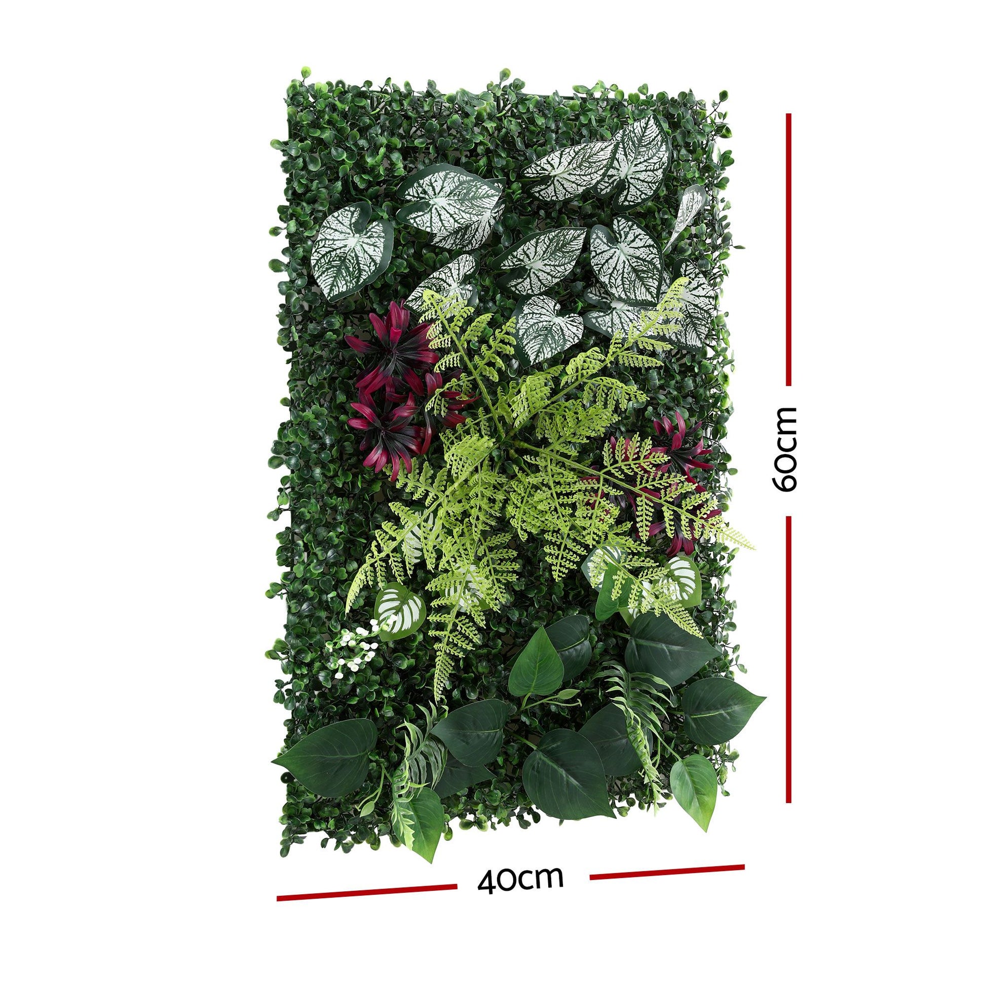 Green artificial hedge panel 40 x 60cm