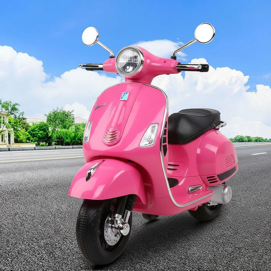Kids Ride On Car Motorcycle Motorbike VESPA Licensed Scooter Electric Toys Pink