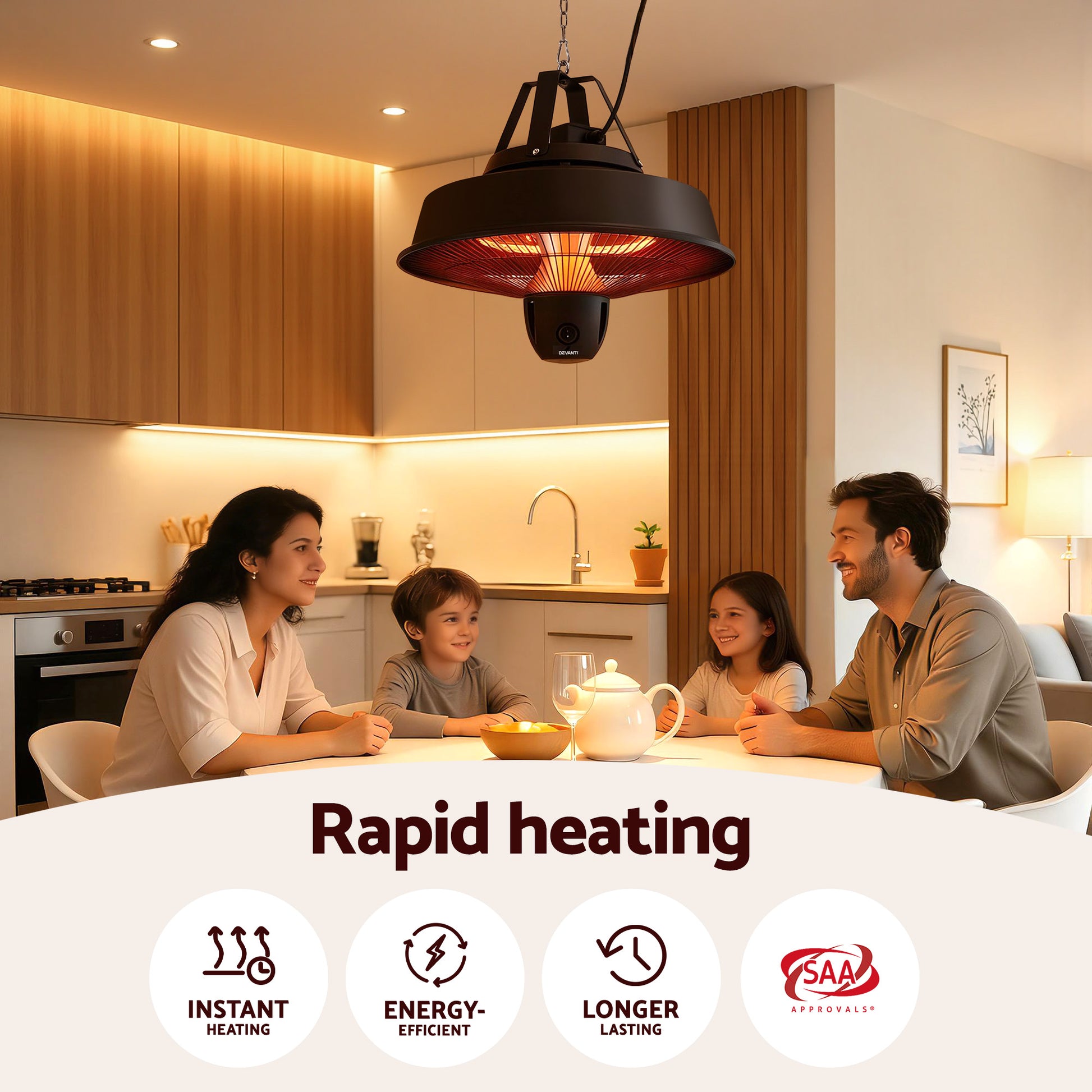 Carbon fibre heating tube inside the infrared heater