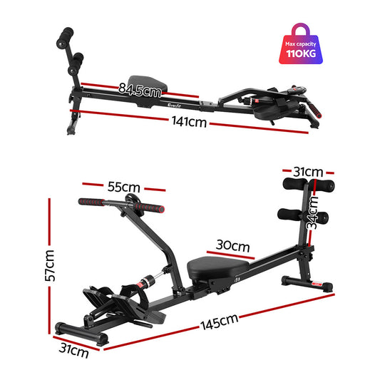 Compact Hydraulic Rowing Machine for Full-Body Workout 12 Levels