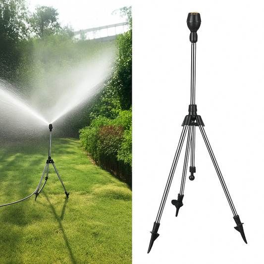 Rotating Tripod Sprinkler – 360° Garden Lawn Water Sprinkler with Adjustable Height