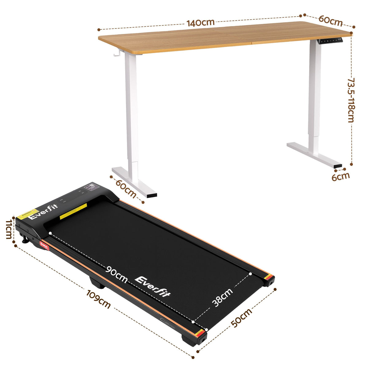 Under-desk walking pad treadmill in use