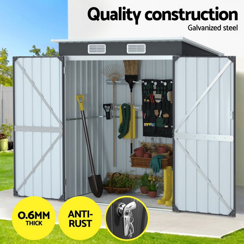 Interior storage space of the metal garden shed