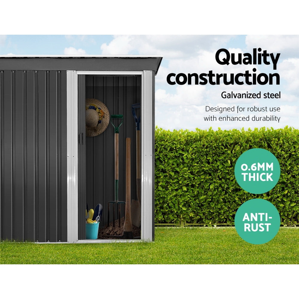 Reinforced steel base frame of the metal garden shed