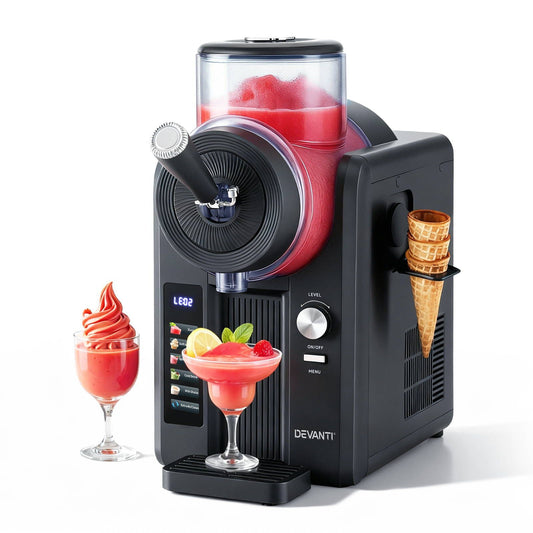 Slushie Machine and Ice Cream Maker Frozen Smoothies Milkshakes Black 2L