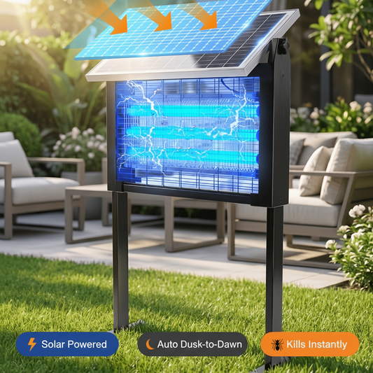 Solar Powered Mosquito Killer Bug Zapper, USB Rechargeable Insect Trap Lamp