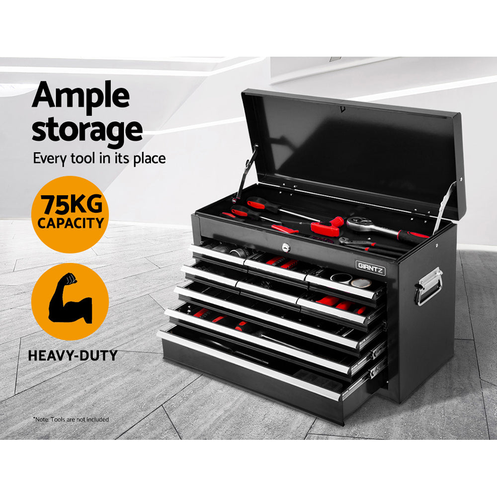 Ball-bearing drawer slides on the tool cabinet