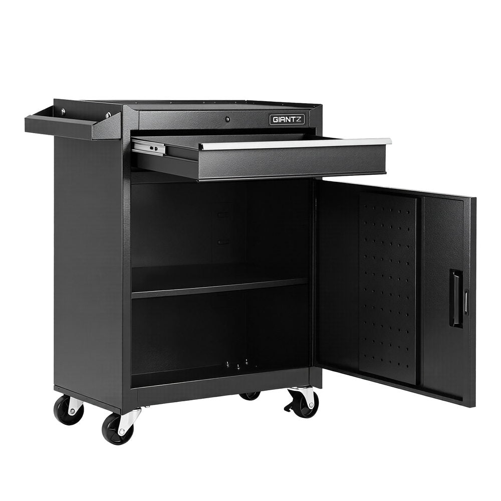 Black rolling tool chest trolley cabinet