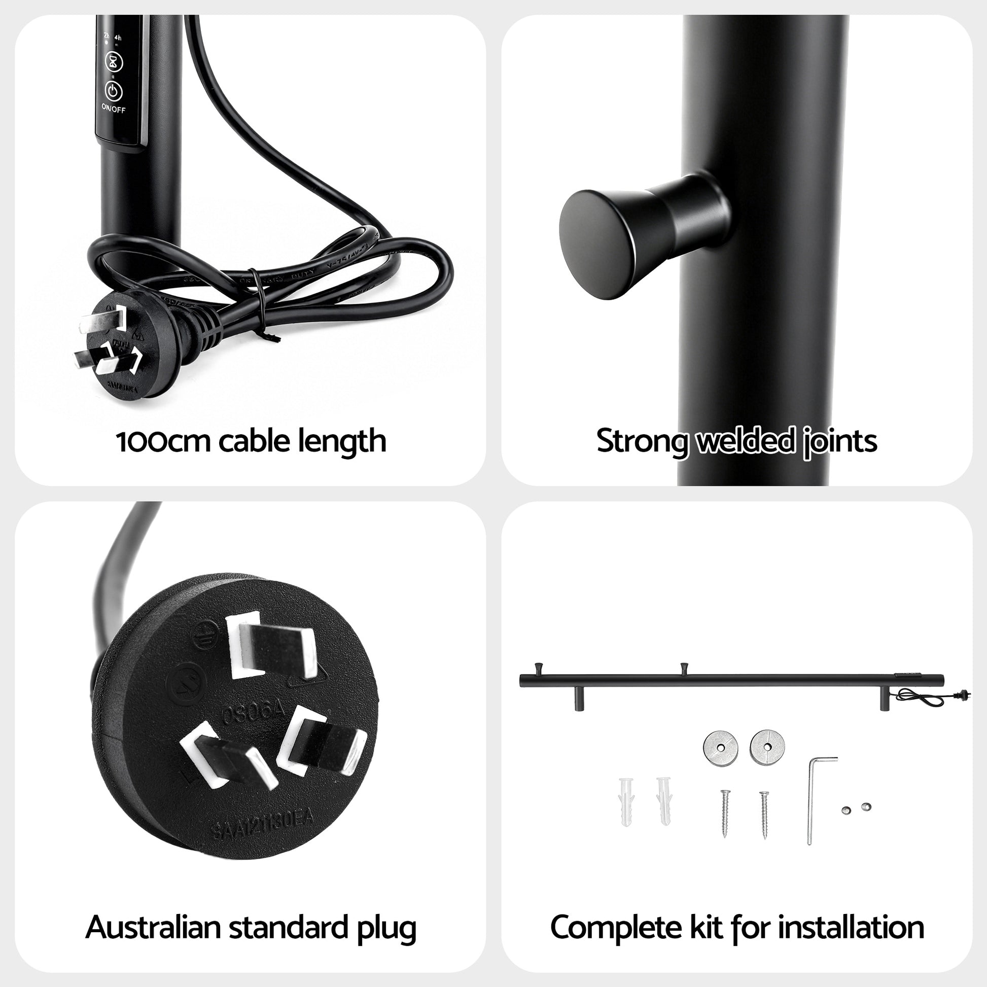 Wall mounting accessories for the heated towel rail