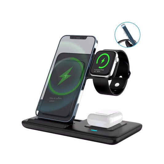 3-in-1 Foldable Wireless Charging Station Magnetic Charger for Phone, Watch & Earbuds