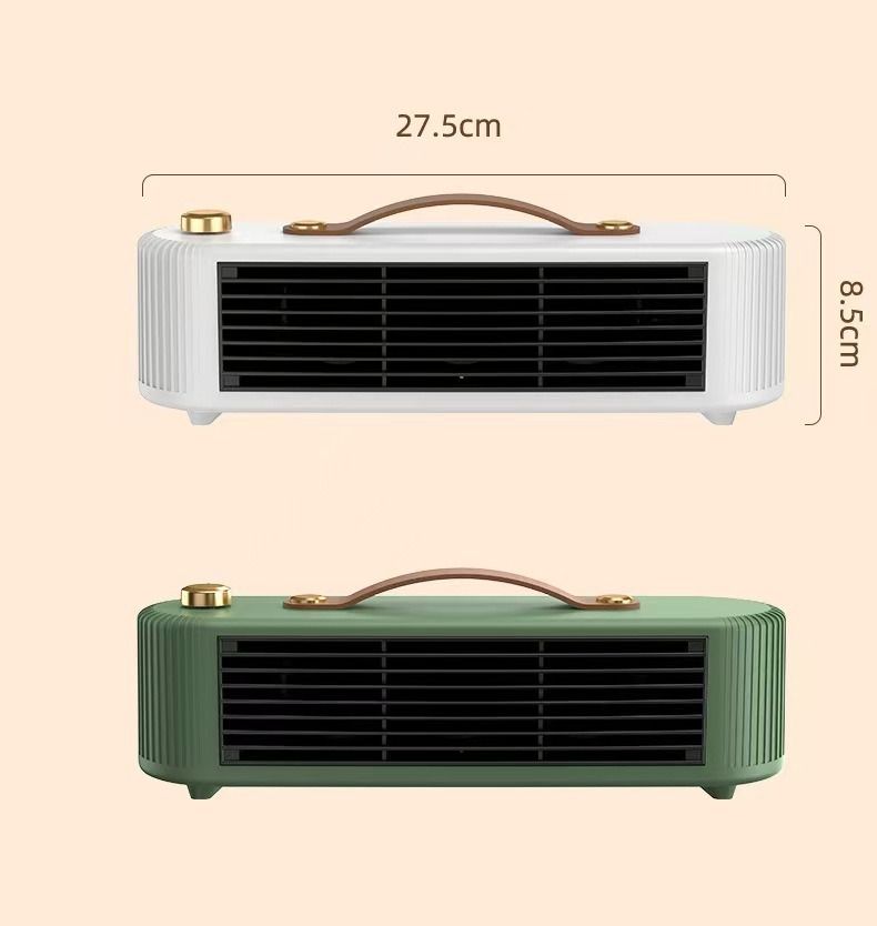 Front view of the compact personal electric heater
