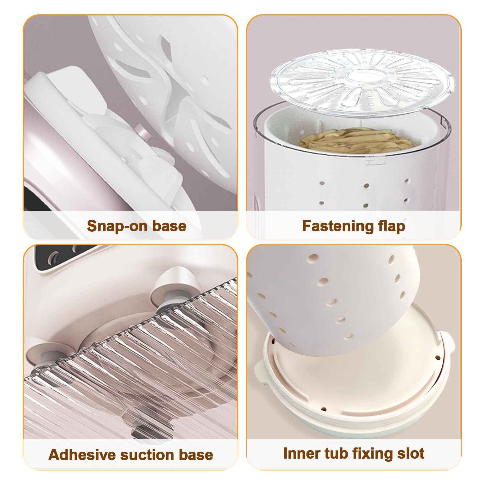 Portable Mini Washing Machine with Spin Dry & UV Sterilization – 3L Capacity, Wash, Rinse, Dehydrate, and Disinfect in One, Ideal for Underwear, Socks, Baby Clothes (White)