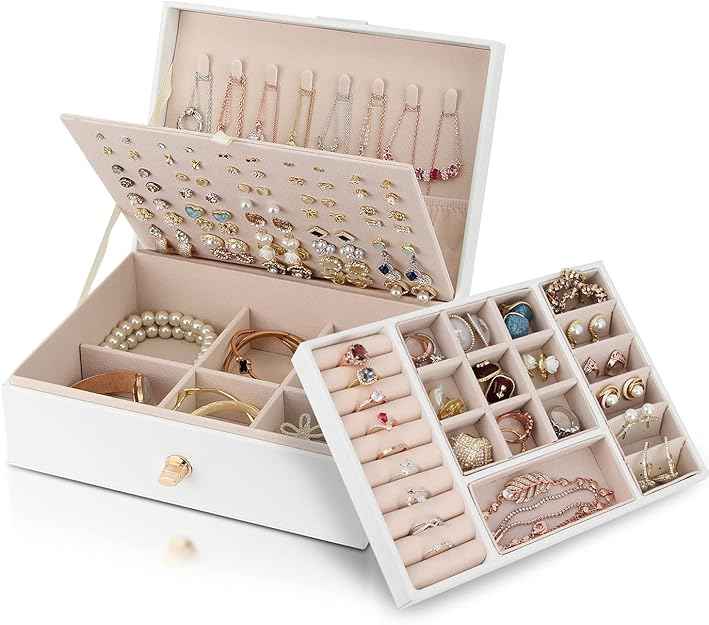 3-Layer Stackable Jewelry Box with Lock