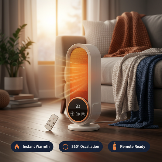 1200W PTC ceramic space heater with remote control for indoor use