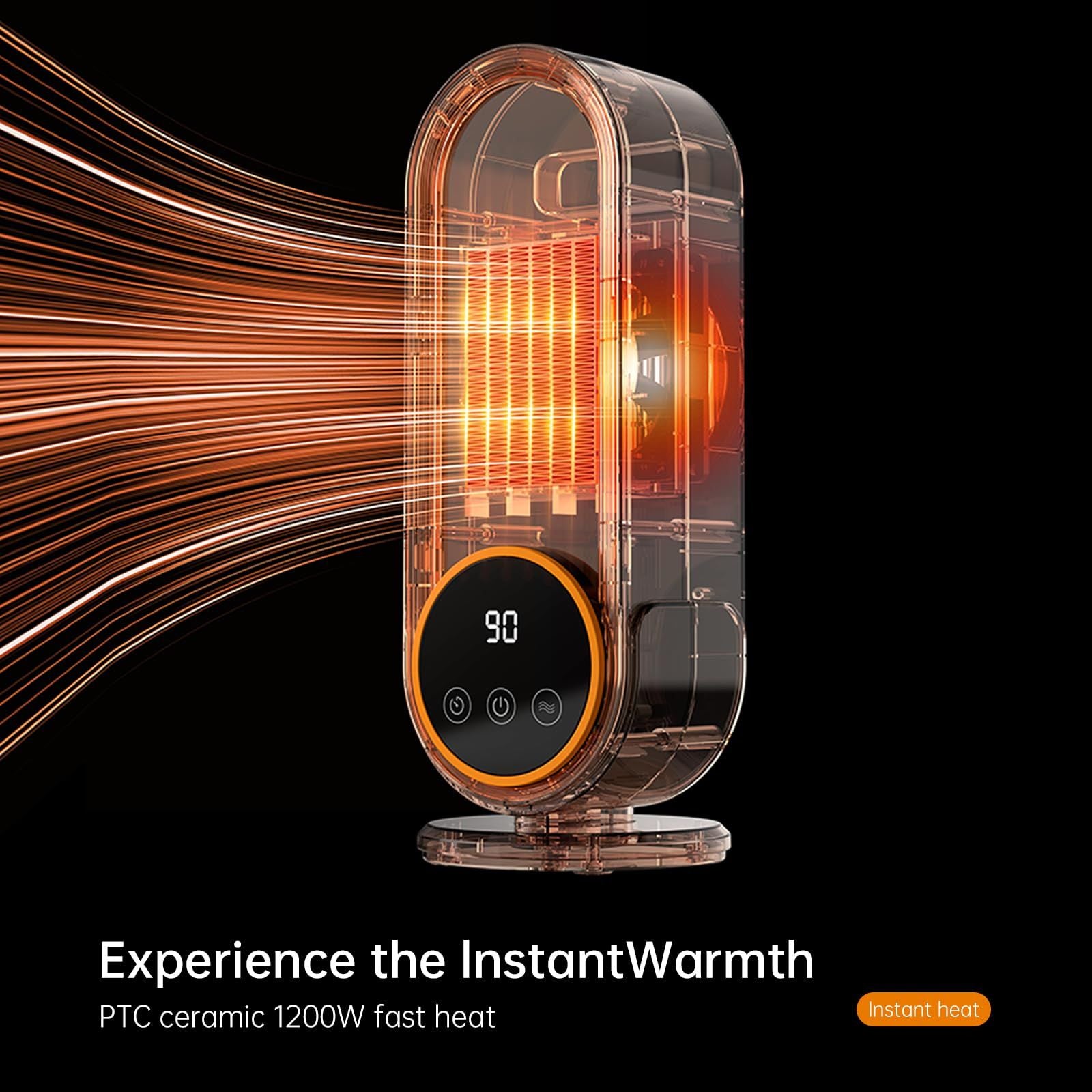 Ceramic heater with included remote control