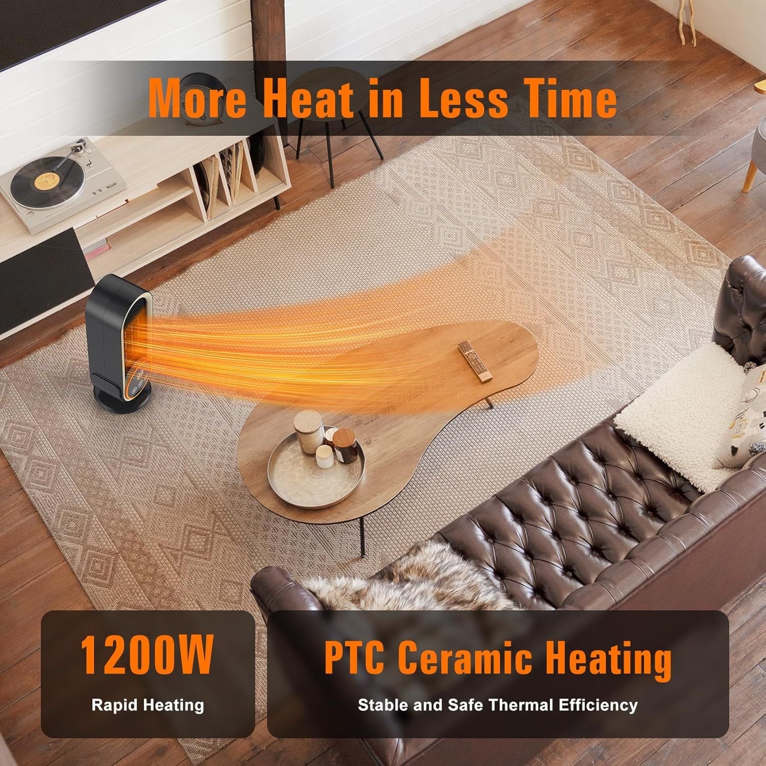 1200W PTC heater shown from the front with control panel