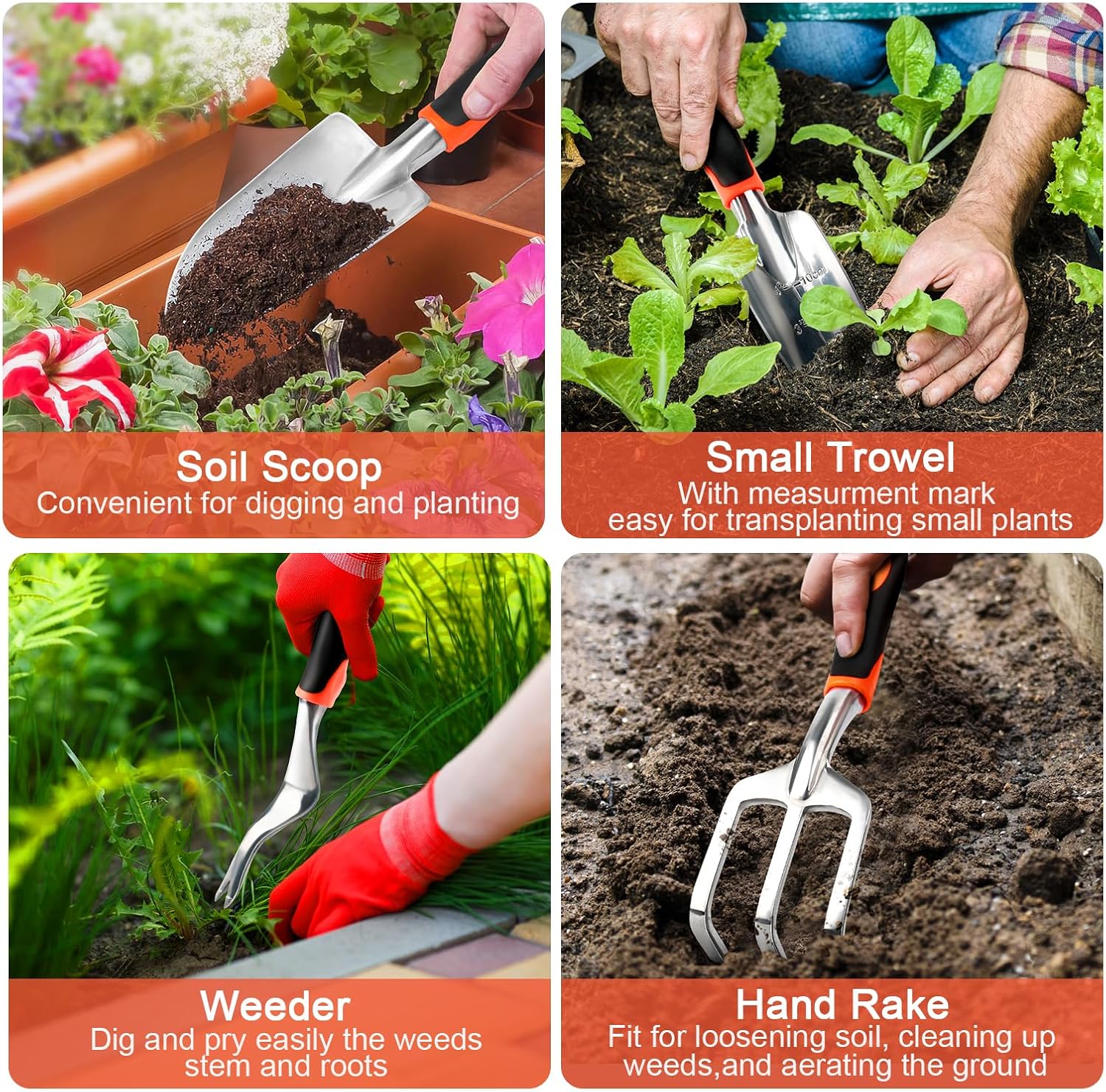 Breathable gardening gloves included in the set