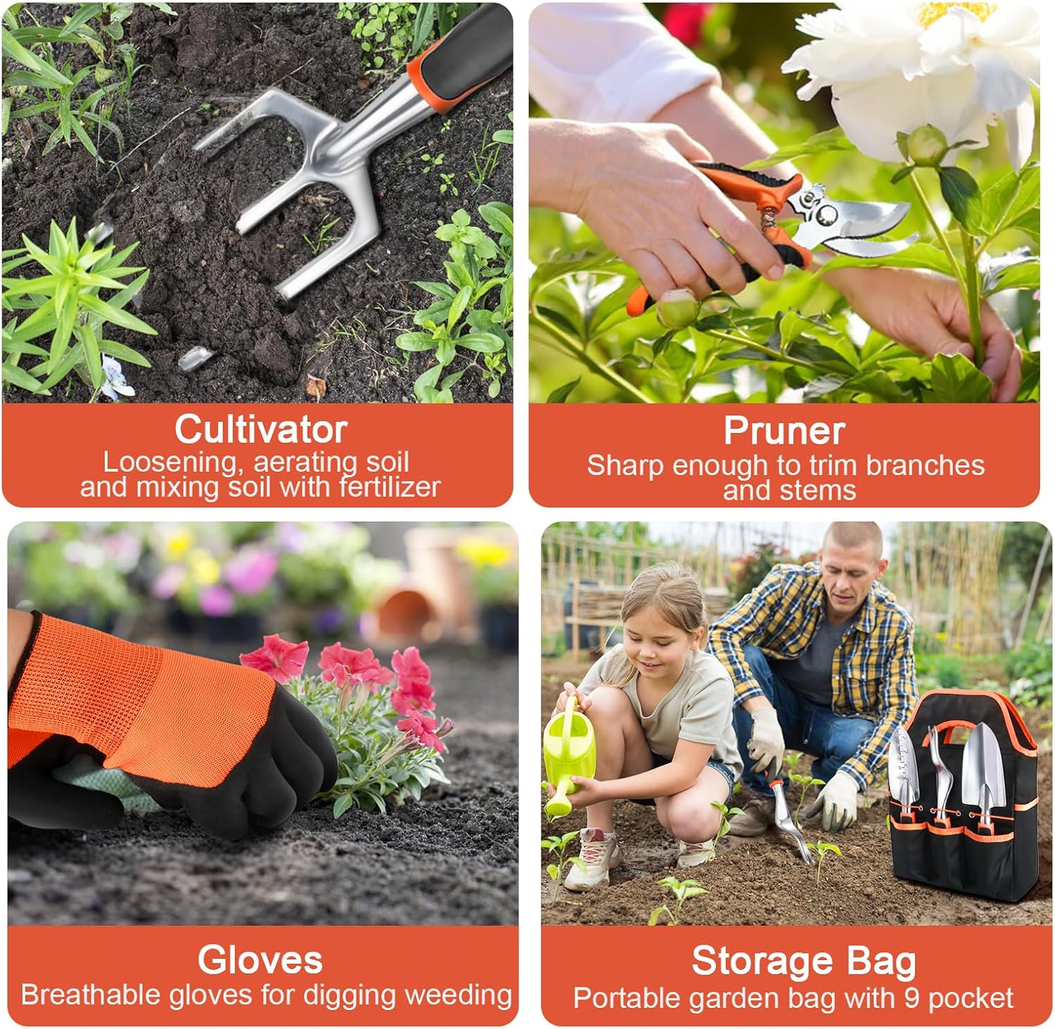 Tear-resistant Oxford storage bag with 8 pockets