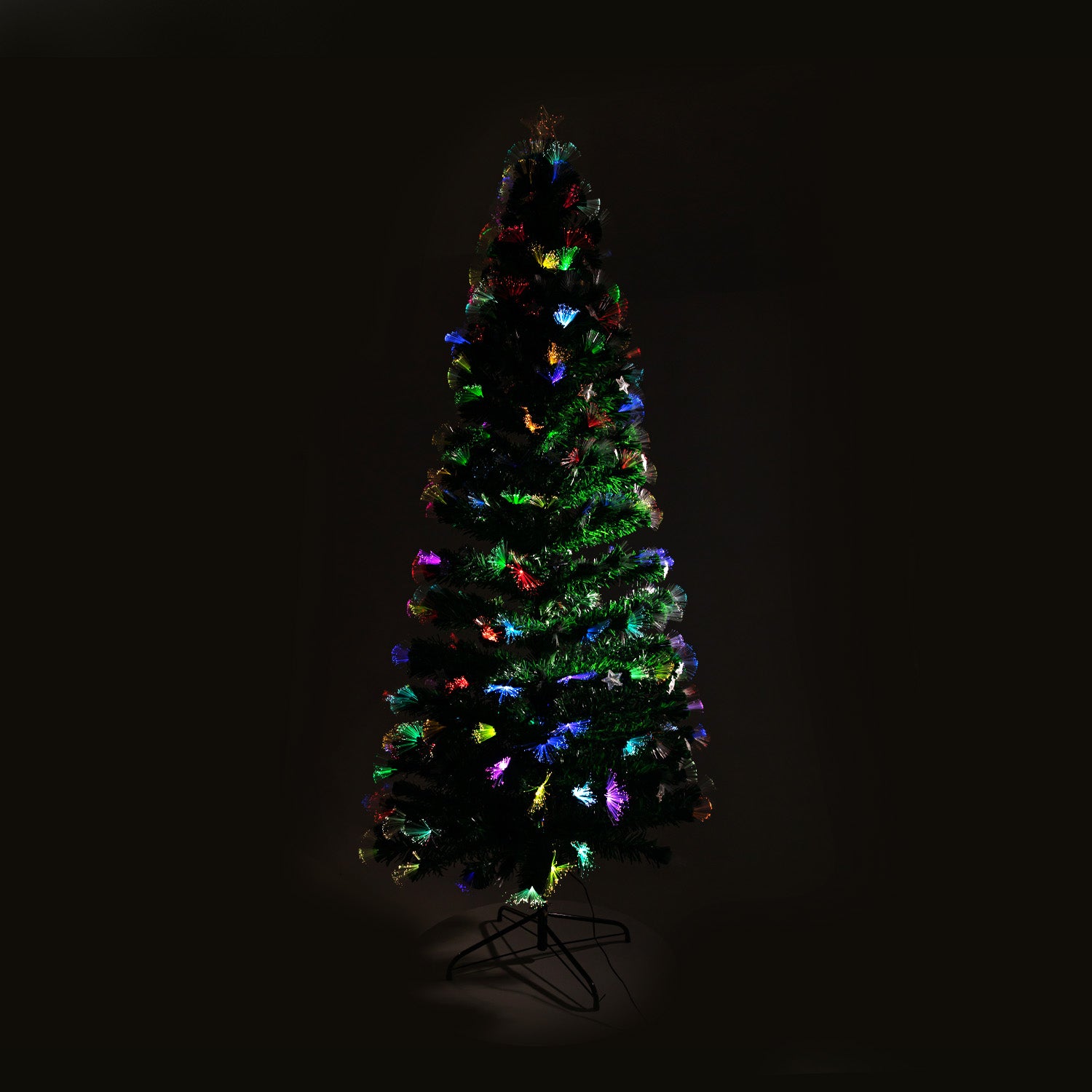 Star tree topper on the fibre optic tree