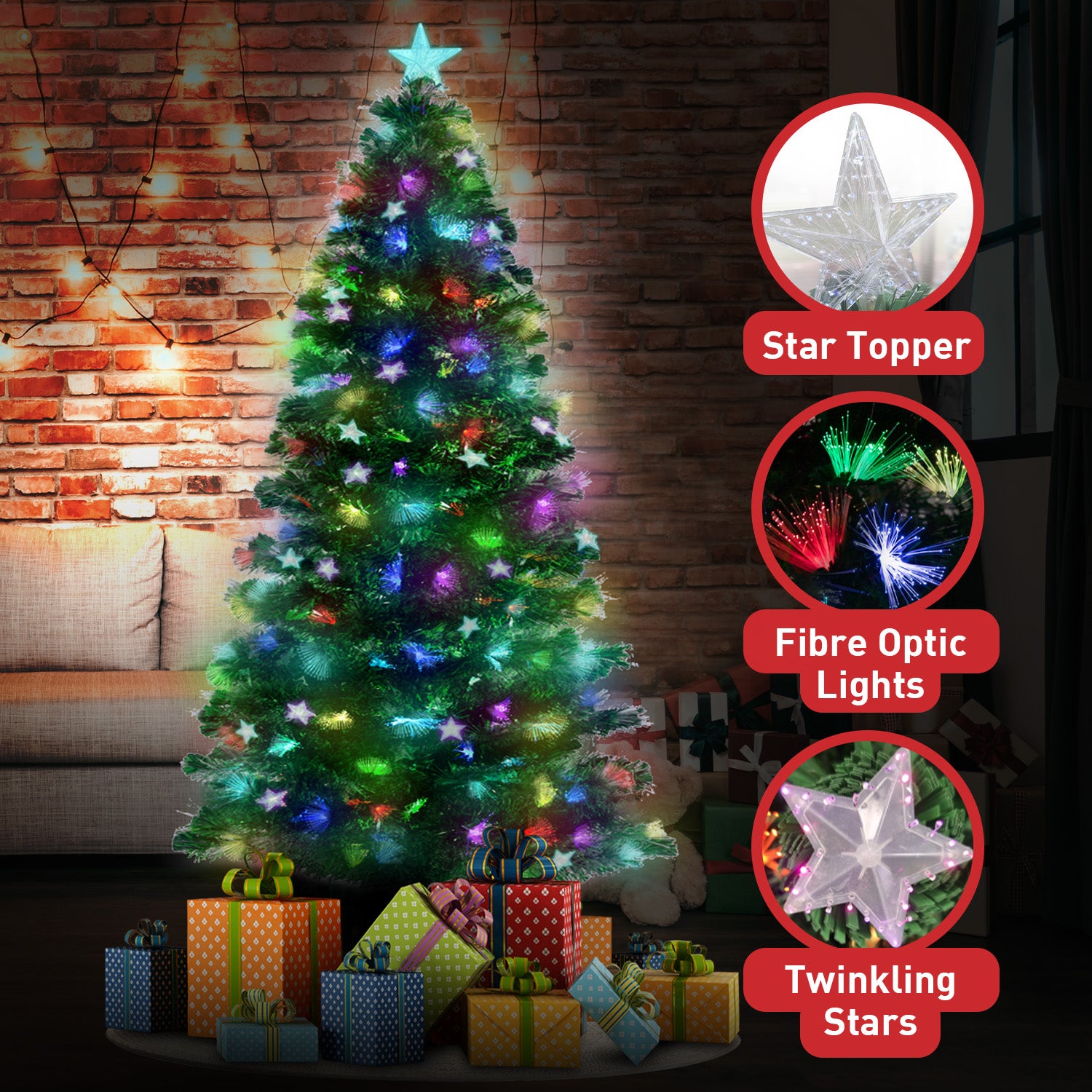 Christmas tree with baubles and ornaments