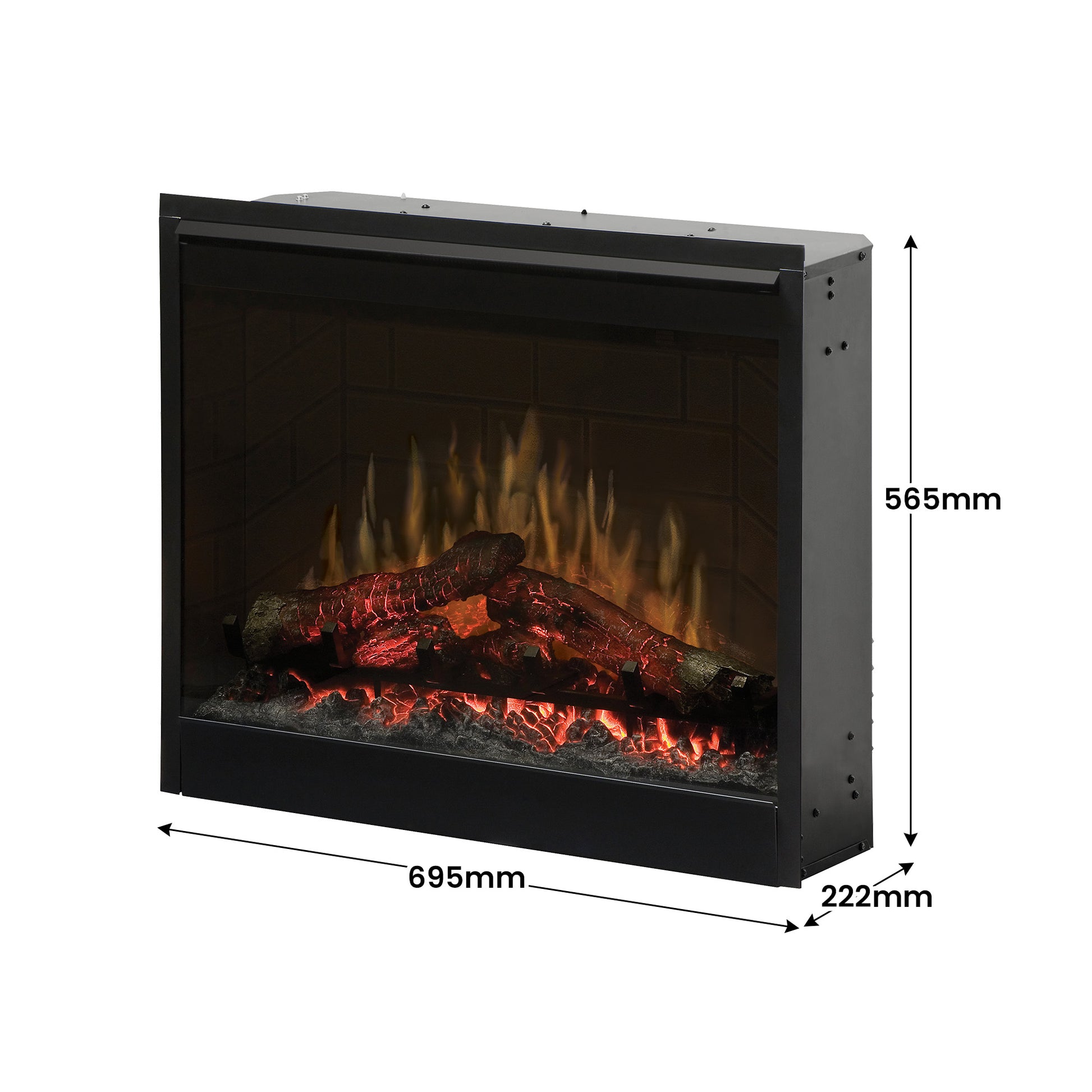Optiflame LED flame display in the electric firebox