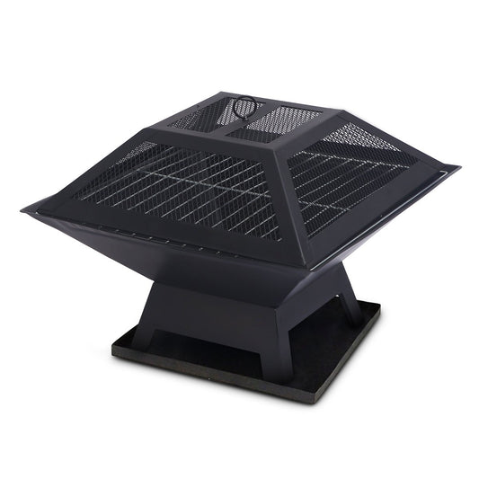 2-in-1 portable outdoor fire pit and BBQ