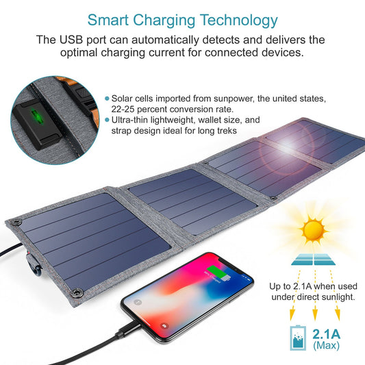 14W USB Foldable USB Solar Powered Charger