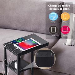 ProE-Shaped Sofa Side Table with Built-in Power Board